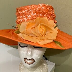 Beautiful Orange Dress Hat / Church Hat